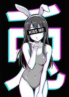 Anime Girl with Bunny Ears