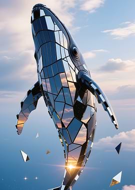 Futuristic Whale in the Sky