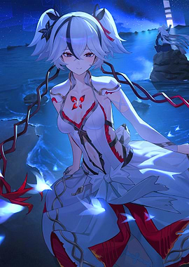 Wuthering Waves Girl in White Dress by Water