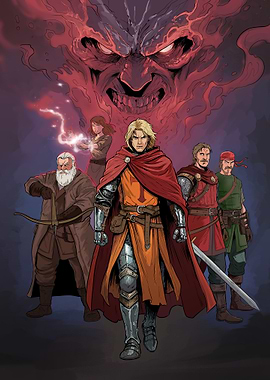 Fantasy Adventure Team Facing a Threat