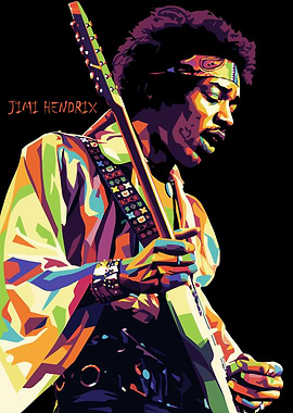 Jimi Hendrix Colorful Portrait