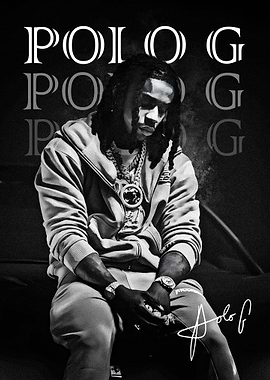 Polo G Black and White Portrait