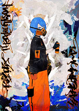 Anime Girl with Gas Mask and Spray