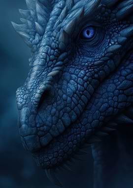 Blue Dragon Head Close-Up