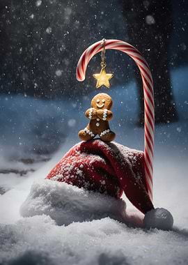 Gingerbread Man Christmas Scene