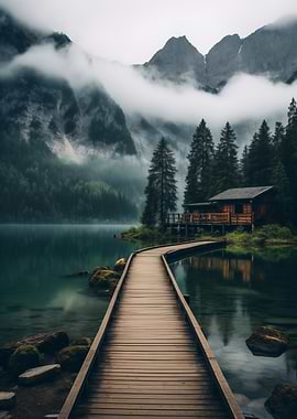 Lake Cabin Wooden Path