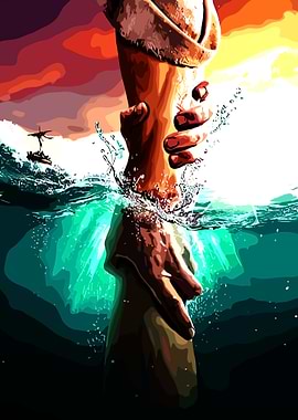 Jesus saves his disciple