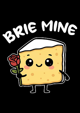 Brie Mine Cartoon Cheese With Rose