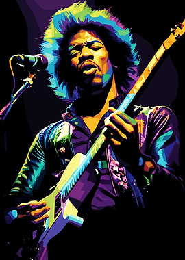 Jimi Hendrix Colorful Portrait