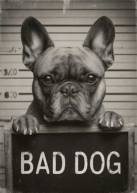 French Bulldog Bad Dog Mugshot