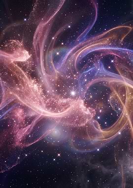 Cosmic Nebula with Stars and Swirls