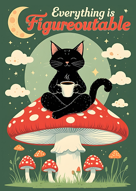 Everything is Figureoutable Cat on Mushroom