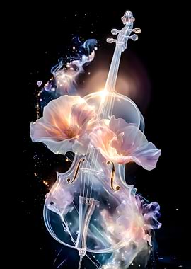 Floral Cello Abstract