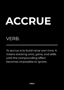 Accrue – Minimalist Black & White Motivational Definition Wall Art