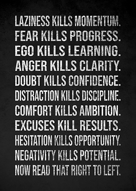 Motivational Text Art on Dark Background