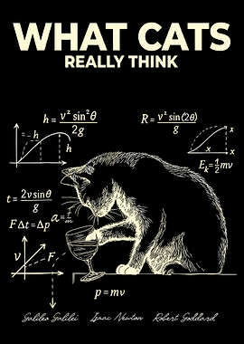 Funny Cat Physics Humor Design What Cats Really Think