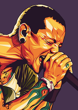 Chester Bennington Vector Art Portrait