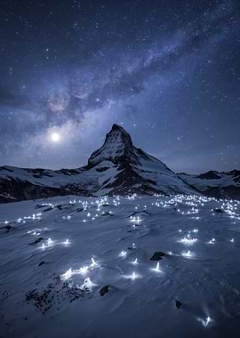 Matterhorn at Night with Milky Way