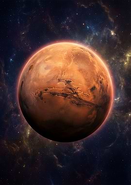 Planet Mars in Space