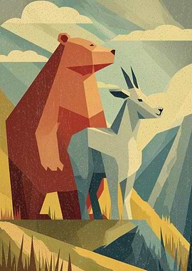 Geometric Bear and Antelope