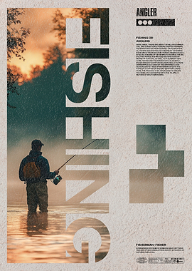 Fishing Angler Minimalist Poster