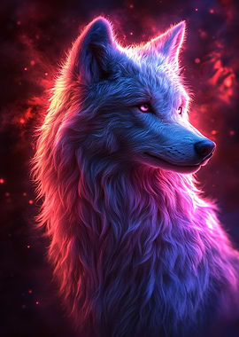 Neon Wolf Portrait