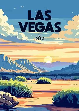 Las Vegas USA Landscape Poster Art