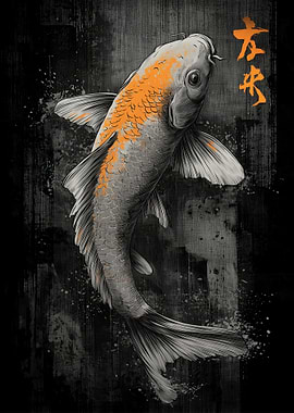 Ukiyo Minimalism Koi Fish