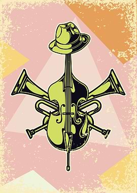 Jazz Music Instrument Retro Art
