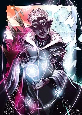 Dark Elf Mage with Magic Orb