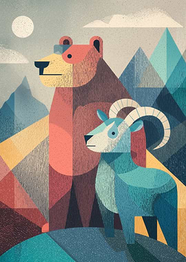 Geometric Bear and Ram