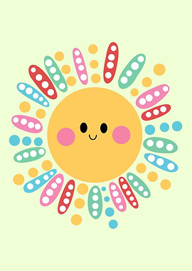 Colorful Sun Illustration Baby Room Poster β Playful Nursery Art