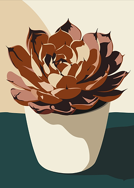 Succulent Plant in Pot Illustration