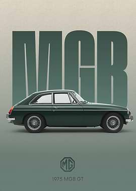 1975 MGB GT Classic Car Poster