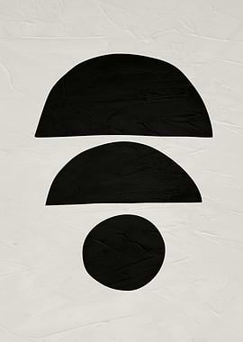 Black Geometric Shapes on Textured Background