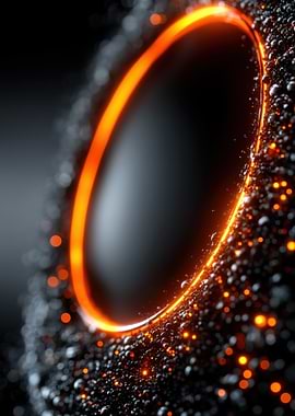 Abstract Ring with Glowing Particles