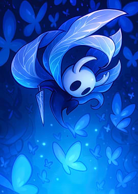 Hollow Knight in Blue Butterfly Realm