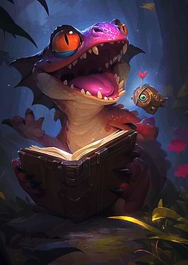 Happy Lizard Reading Book