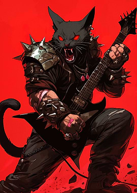 Heavy Metal Cat Guitarist