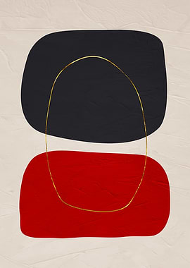 Abstract Shapes with Golden Line