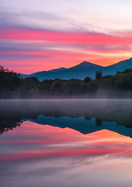 Lake Reflection at Sunset