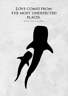Minimalist Mother & Child Whale Poster – Inspirational Love Quote