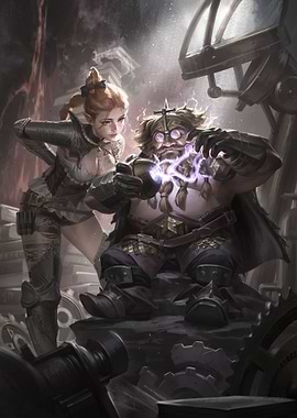 Steampunk Inventor and Assistant