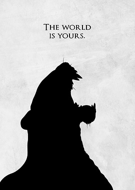 Minimalist Cheetah Silhouette Poster – “The World Is Yours” Inspirational Quote