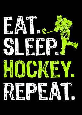 Eat Sleep Hockey Repeat Graphic