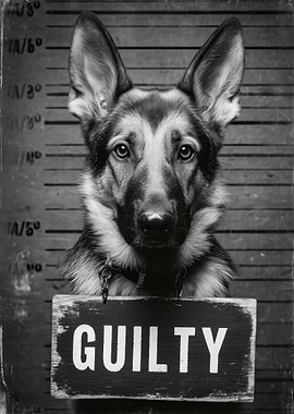 Guilty German Shepherd Mugshot