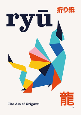 No05 Ryu Origami Geometric Poster