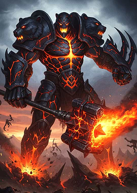 Lava Giant Warrior Hammer