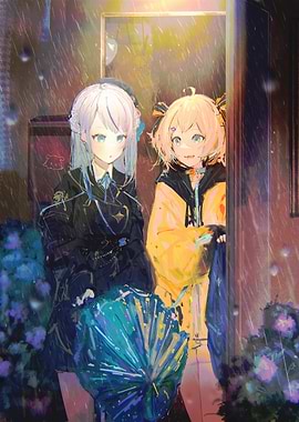 Anime Girls in the Rain
