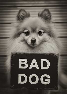 Bad Dog Pomeranian Mugshot